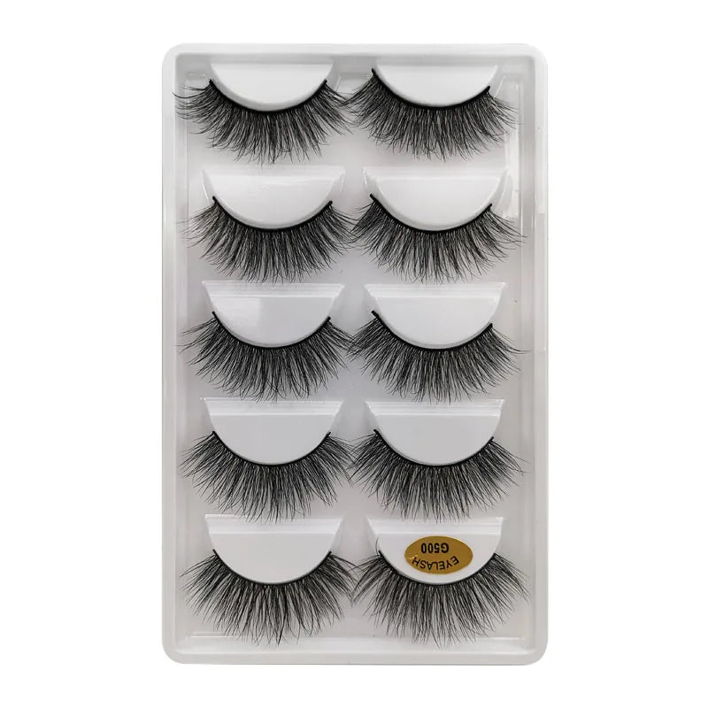 SHIDISHANGPIN 3/5/16 Pairs Natural Long False Eyelashes Dramatic Fluffy 3D Mink Lashes Wispy Wholesale Eye Lashes Thick Cils