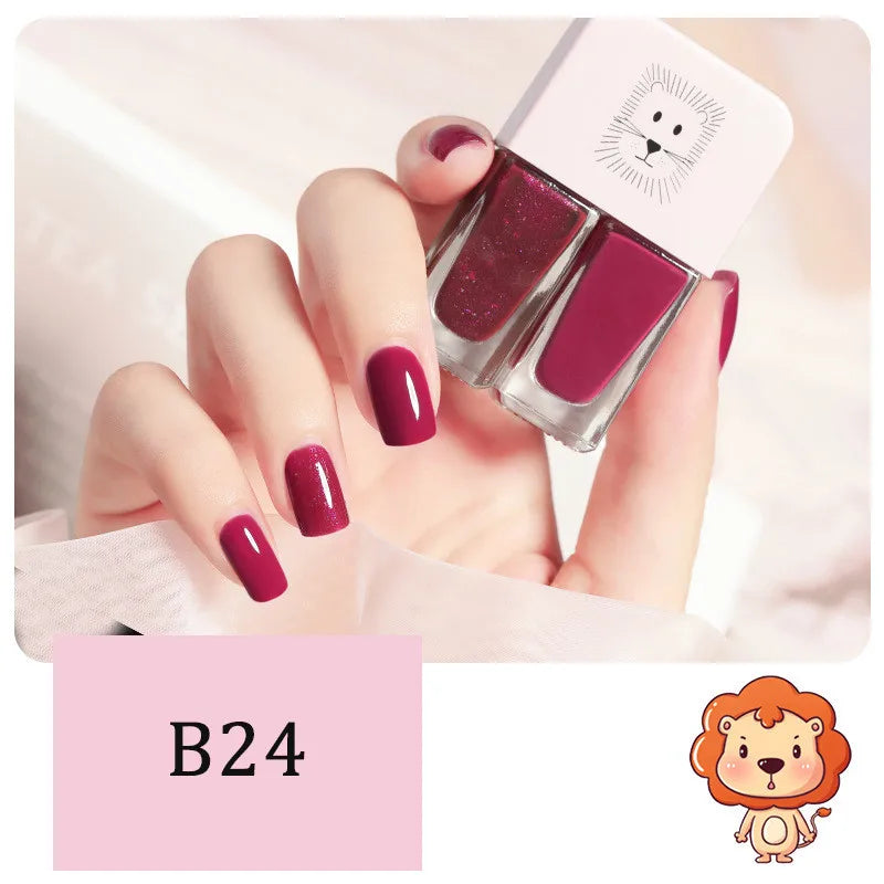 New 2 In 1 Candy Color Nail Polish Manicure Water-based Bright Scrub No Bake No Peeling Quick Dry Waterproof Lasting Nail Polish