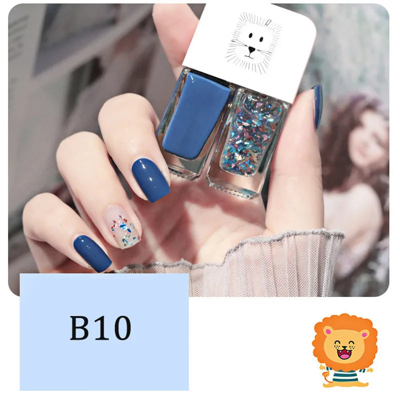 New 2 In 1 Candy Color Nail Polish Manicure Water-based Bright Scrub No Bake No Peeling Quick Dry Waterproof Lasting Nail Polish