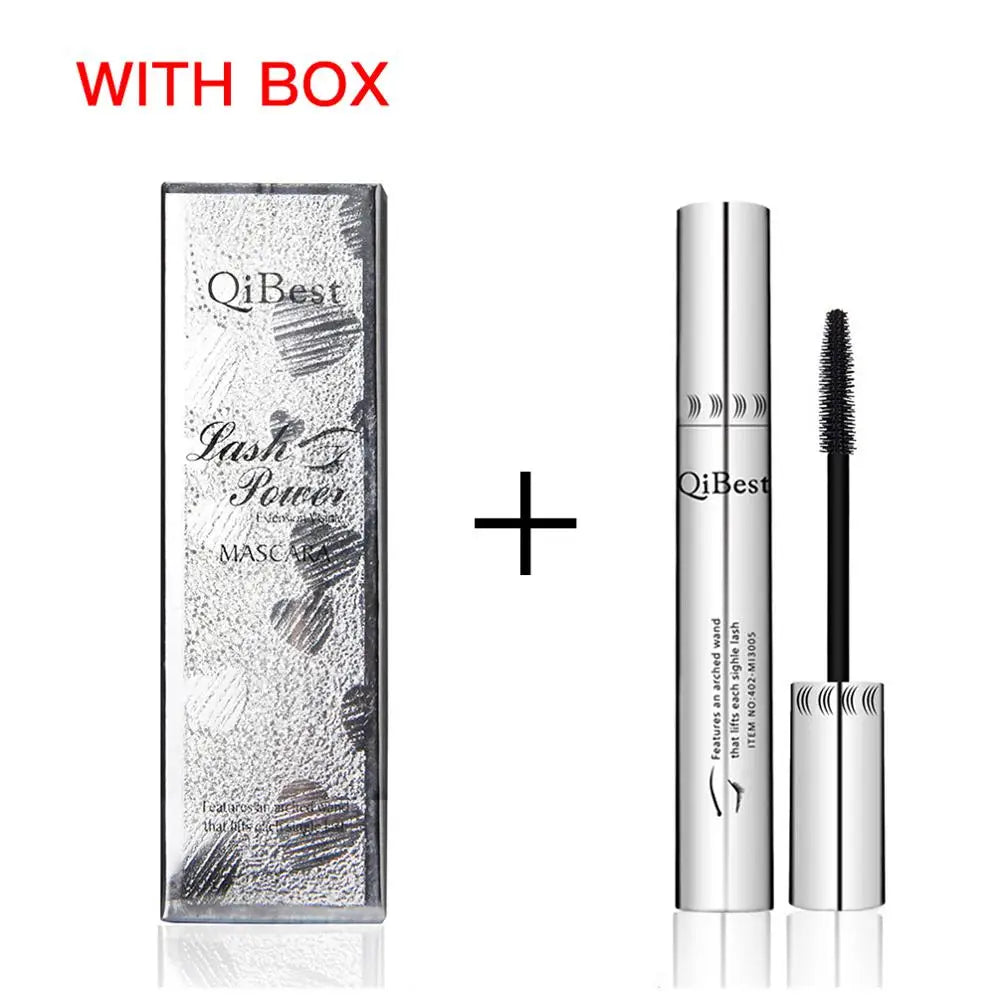 Qibest 4D Silk Fiber Mascara - Black Waterproof Lengthening