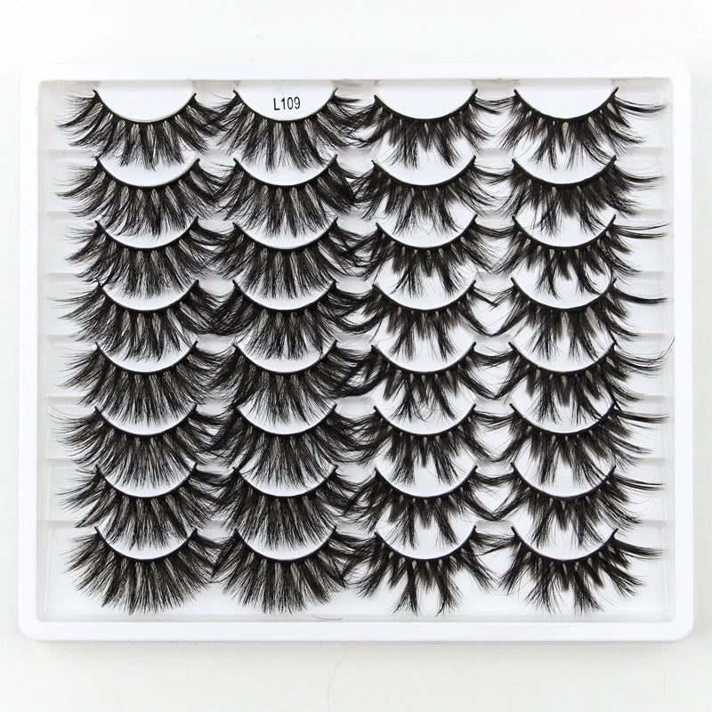 SHIDISHANGPIN 3/5/16 Pairs Natural Long False Eyelashes Dramatic Fluffy 3D Mink Lashes Wispy Wholesale Eye Lashes Thick Cils