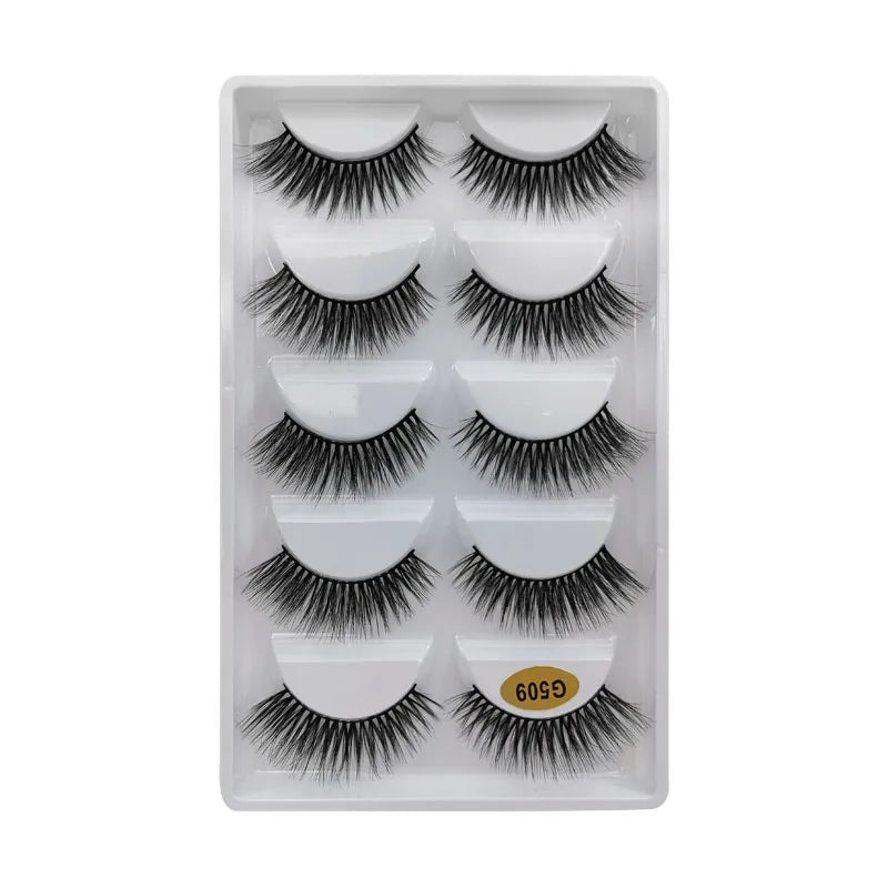 SHIDISHANGPIN 3/5/16 Pairs Natural Long False Eyelashes Dramatic Fluffy 3D Mink Lashes Wispy Wholesale Eye Lashes Thick Cils