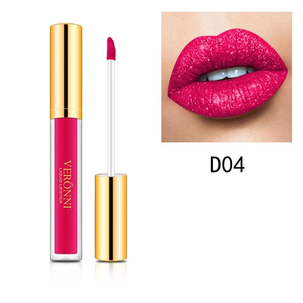 10 Colors Diamond Shimmer Glitter Lip Gloss Waterproof Matte Glitter Liquid Lipstick Diamond Pearl Colour Lip Gloss Sexy Make Up