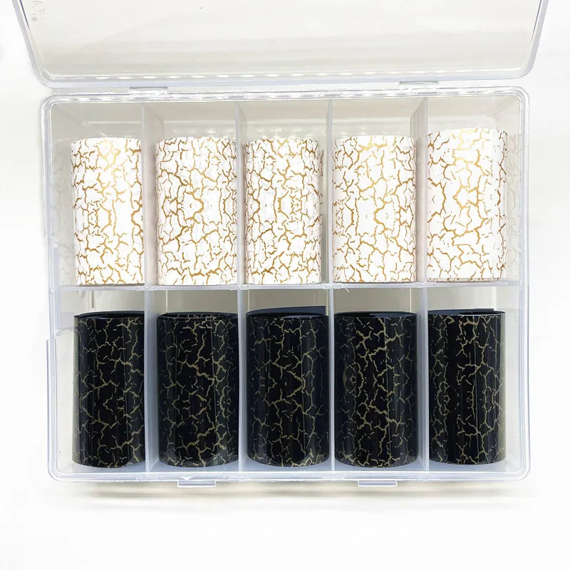 10 Rolls Leopard Print Nail Foils Transfer Paper Amber Nail Art Stickers Snake Skin Manicure Set Decal Animal Nails Decoration