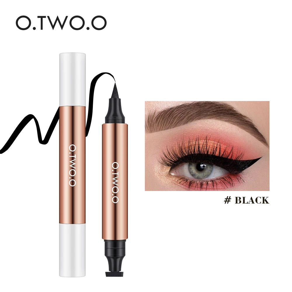O.TWO.O Double-Ended Eyeliner Stamp - Black Waterproof Liquid Pen