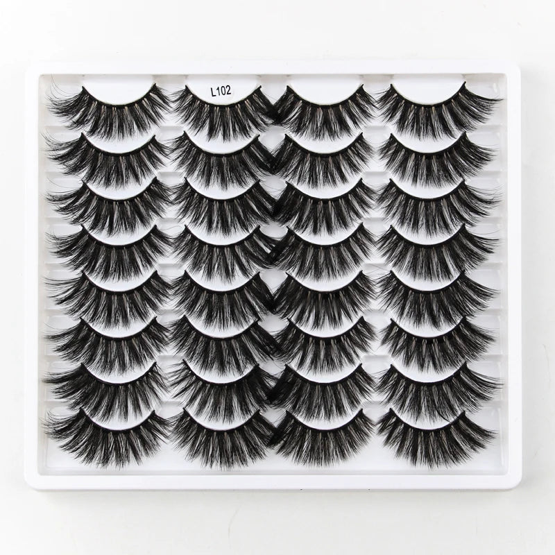 SHIDISHANGPIN 3/5/16 Pairs Natural Long False Eyelashes Dramatic Fluffy 3D Mink Lashes Wispy Wholesale Eye Lashes Thick Cils