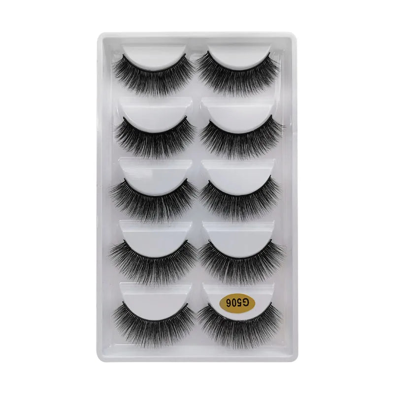 SHIDISHANGPIN 3/5/16 Pairs Natural Long False Eyelashes Dramatic Fluffy 3D Mink Lashes Wispy Wholesale Eye Lashes Thick Cils