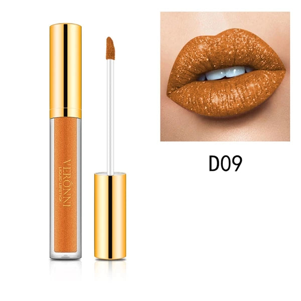 10 Colors Diamond Shimmer Glitter Lip Gloss Waterproof Matte Glitter Liquid Lipstick Diamond Pearl Colour Lip Gloss Sexy Make Up