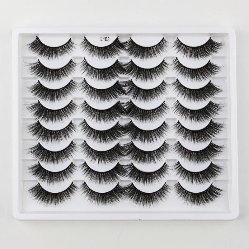 SHIDISHANGPIN 3/5/16 Pairs Natural Long False Eyelashes Dramatic Fluffy 3D Mink Lashes Wispy Wholesale Eye Lashes Thick Cils