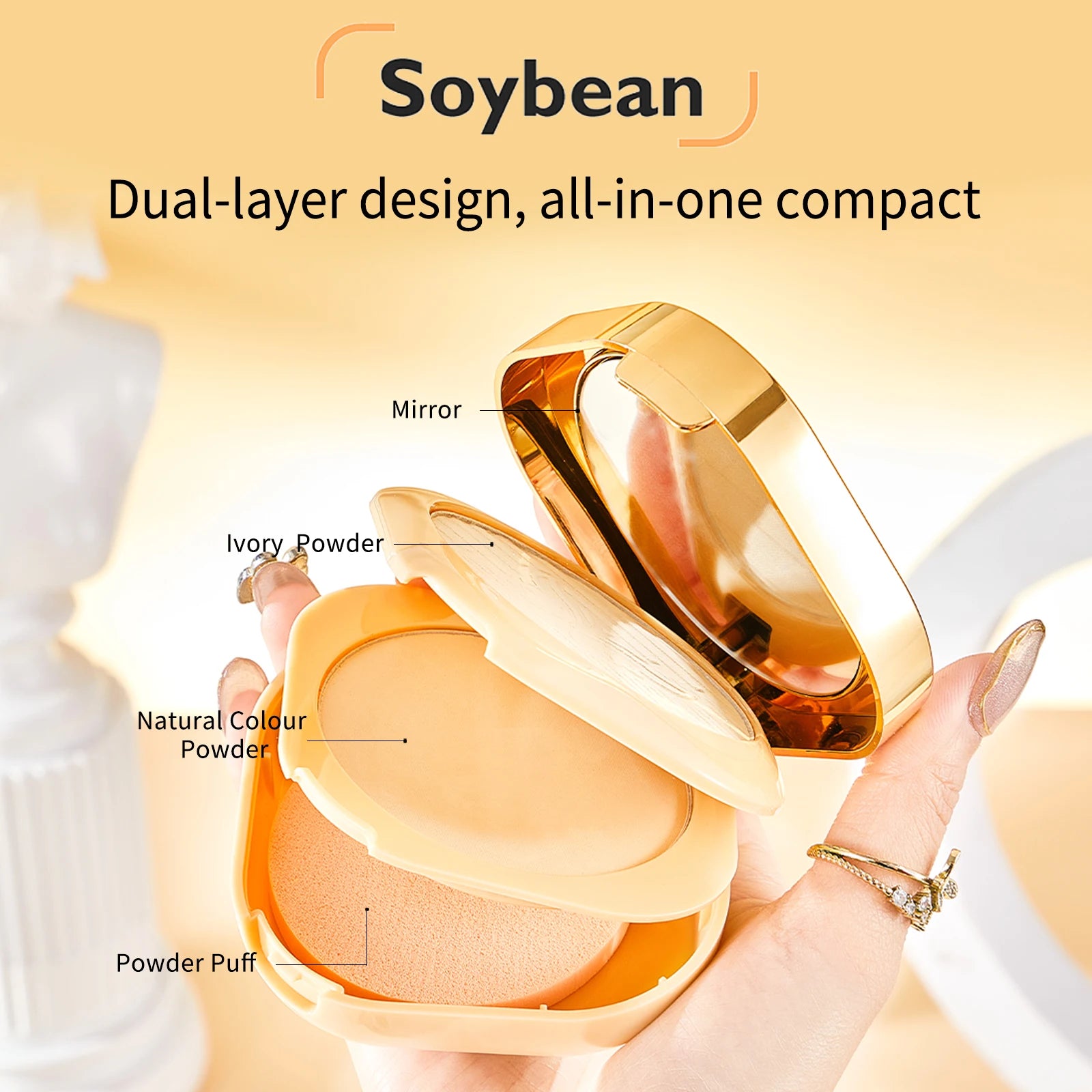 Snail Water Transparent Double Layer Powder Lightweight Without Caking Both Setting and Touch-Up Makeup