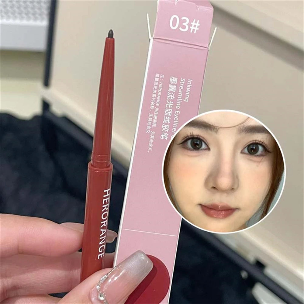 Matte Brighten Lying silkworm Eyeliner Gel Pen Waterproof Quick Drying Pink Brown Ultra fine Eye Shadow Pen Not-Smudge Makeup