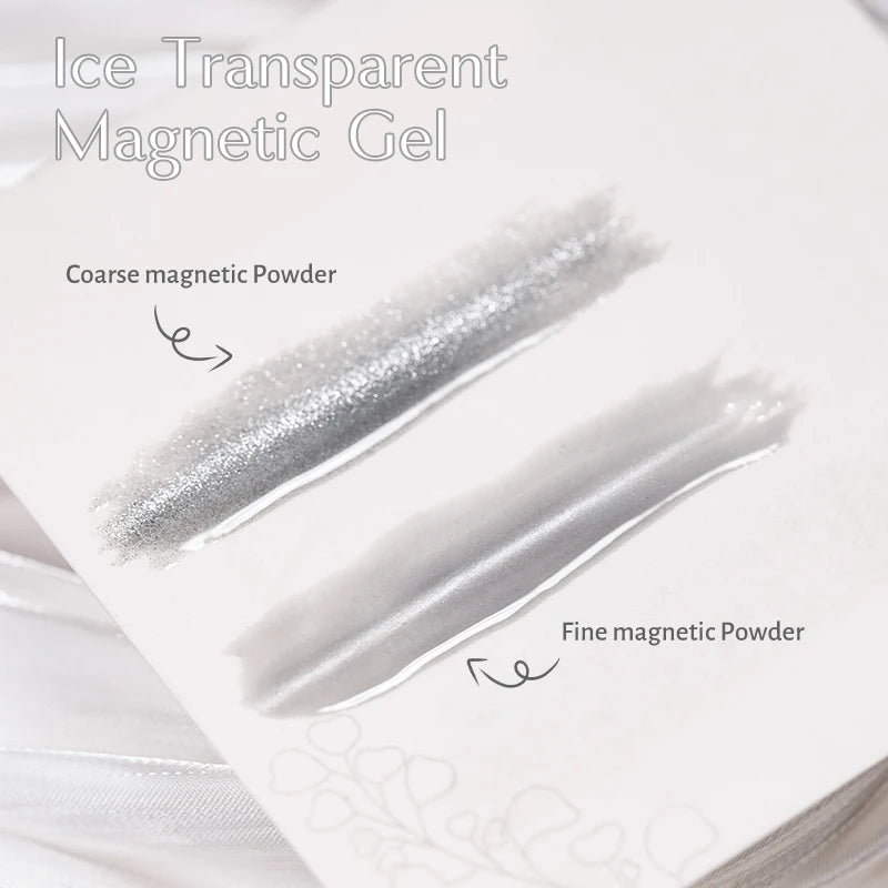 7ML Ice Transparent Glass Bead Moonlight Cat Eye Magnet Gel Nail Polish Jelly Ultra Shine Glitter Semi Permanent Soak Off UV Gel