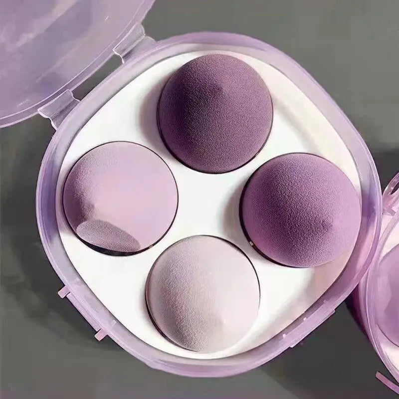 4pcs Beauty Egg Makeup Sponge Set Foundation Make Up Sponge With Egg Box Perfect For Face Cream Powder