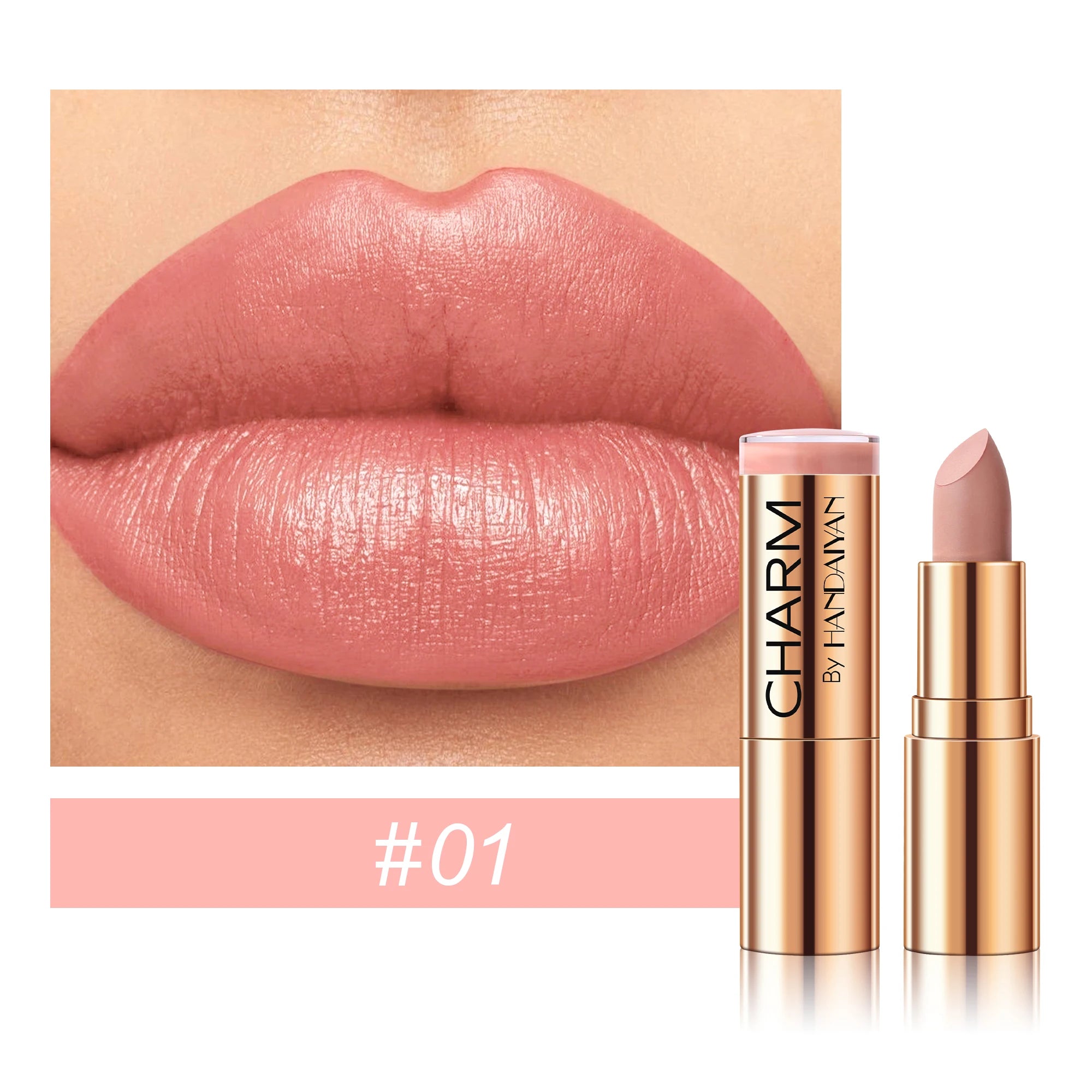 Long Lasting Moisturizing Velvet Lipstick Waterproof Non Stick Cup Creamy Nourish Cover Lip Line Glossy Golden Mud Formula