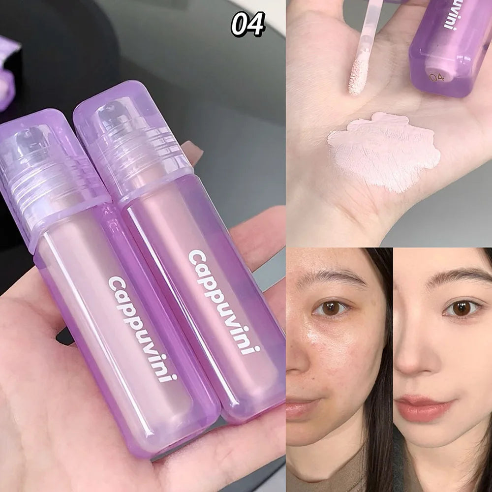 Cappuvini Velvet Highlighter Concealer Liquid Cover Acne Marks Dark Circles Brighten Skin Tone Moisturize Long-lasting Makeup