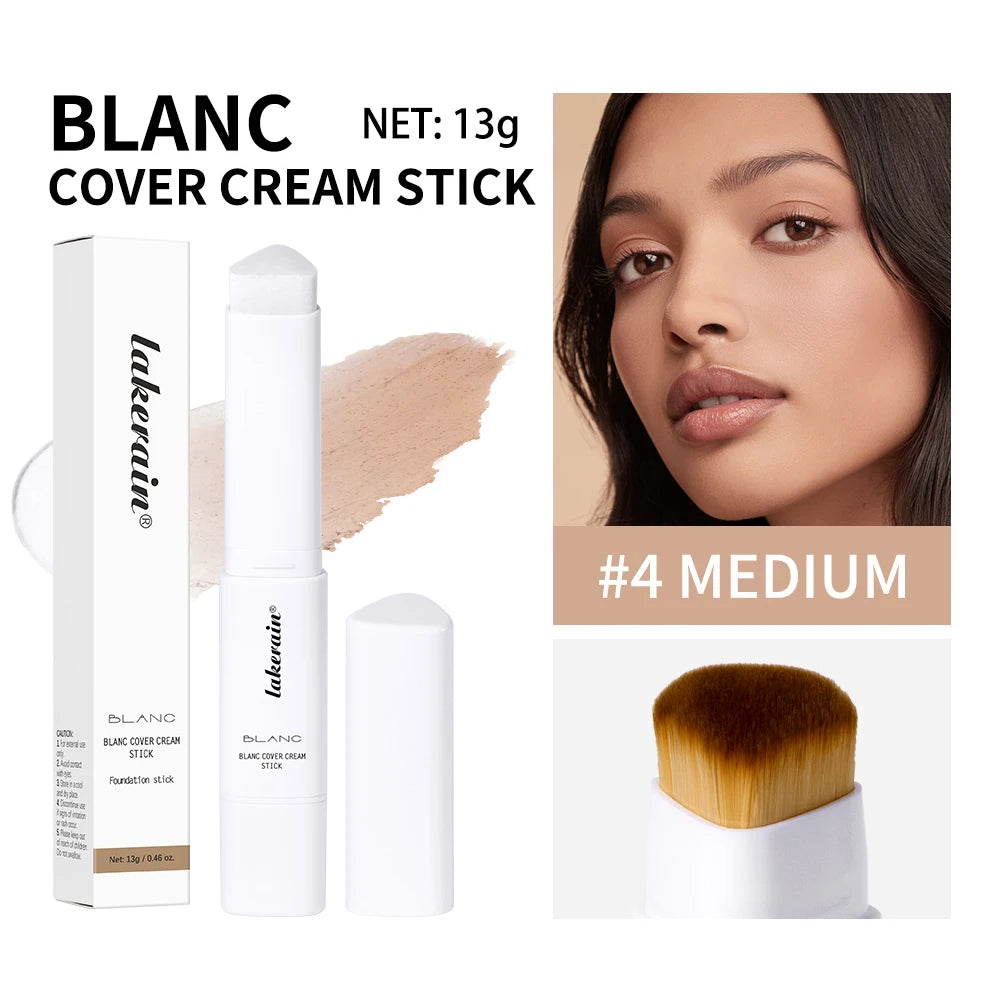 Color Changing Foundation Stick Korean Cover Cream Stick High Coverage Waterproof Dual-Ended with Brush  Base Makeup