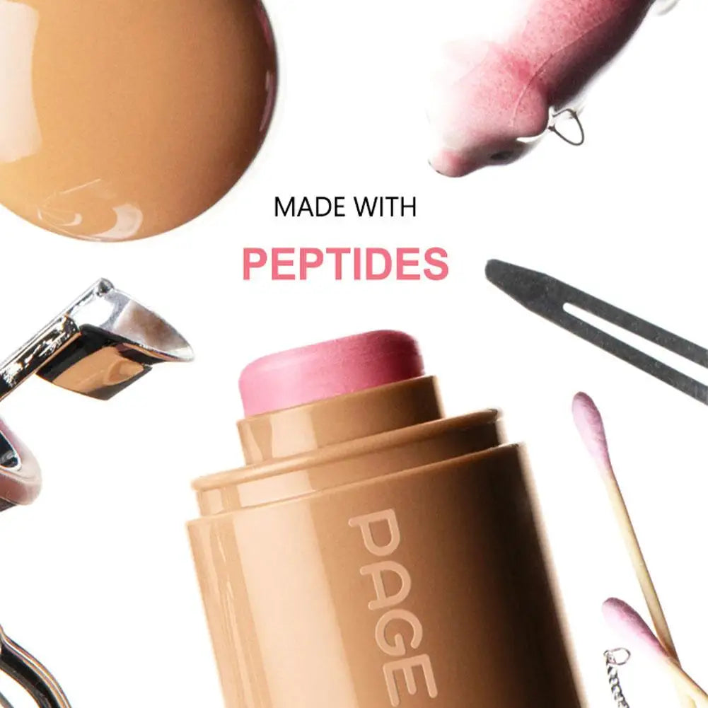 PAGE VINE Pocket Blush Stick Lip And Cheek Hydrating Stick Natural Rouge Powder Blush Cream Lipstick Cheek Easy To Apply Color
