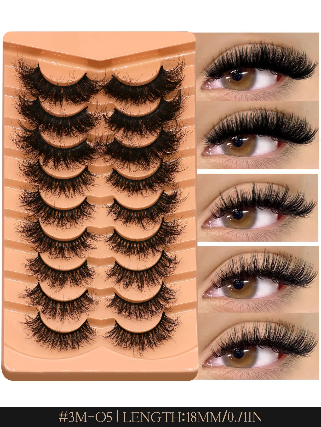 Cat Eyelashes Fluffy 3D Mink Eyelashes Natural Look False Lashes for Daily Party Wedding Lightweigh Reusable Makeup