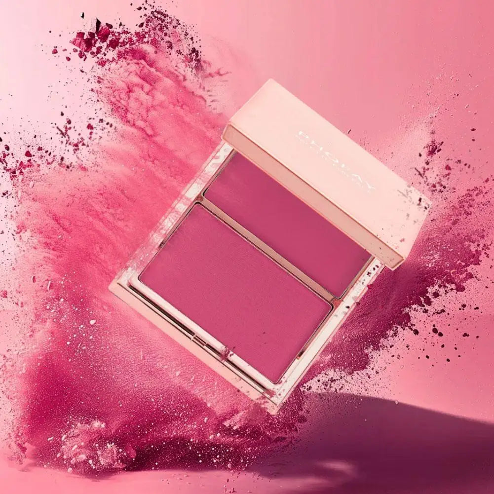 Contour Blush Natural Matte Dual Color Cream Powder Blush Long Lasting Pigmented Face Sculpting Beauty Natural Makeup Palette