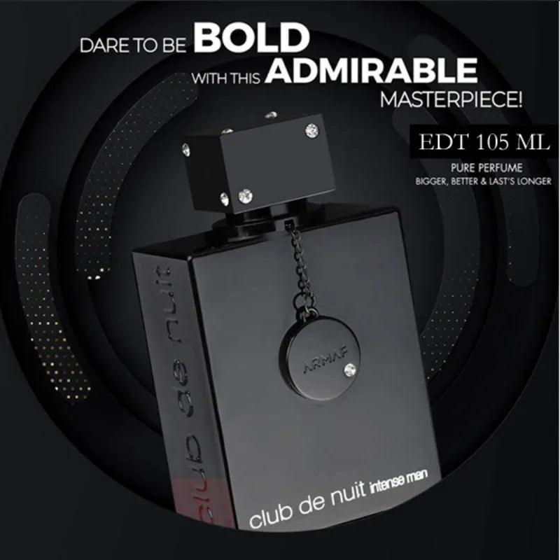 Armaf Club De Nuit Intense for Men Eau de Toilette Spray 3.6 Oz Original Arab Perfumes 100 ML Lasting Spicy Wood Perfume Cologne