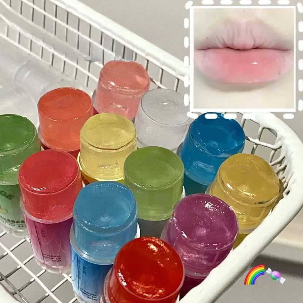 Transparent Coconut Fruit Lip Balm Lip Care Moisturizing Fade Fine Lines Jelly Lip Gloss Lipstick Anti-drying Hydration Makeup