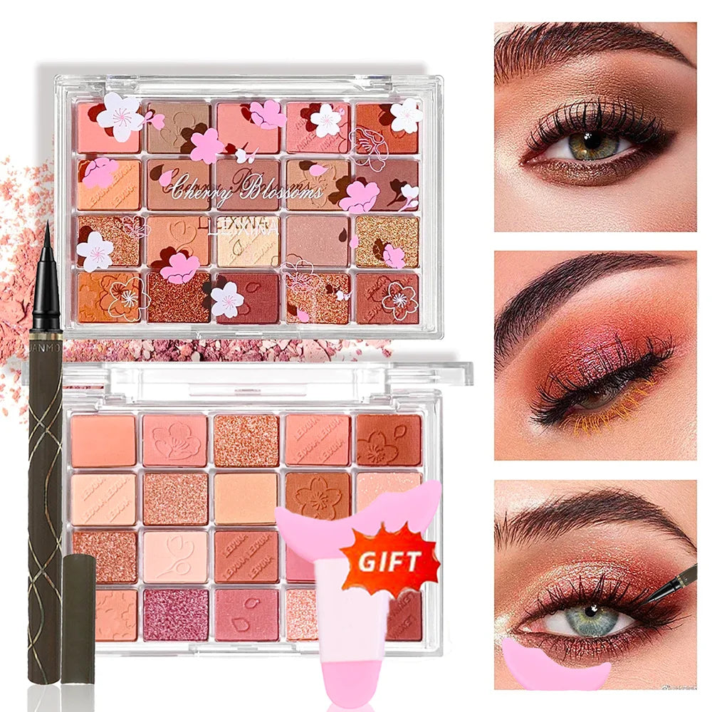20-Color Eyeshadow Palette - Shimmer & Matte Pigmented
