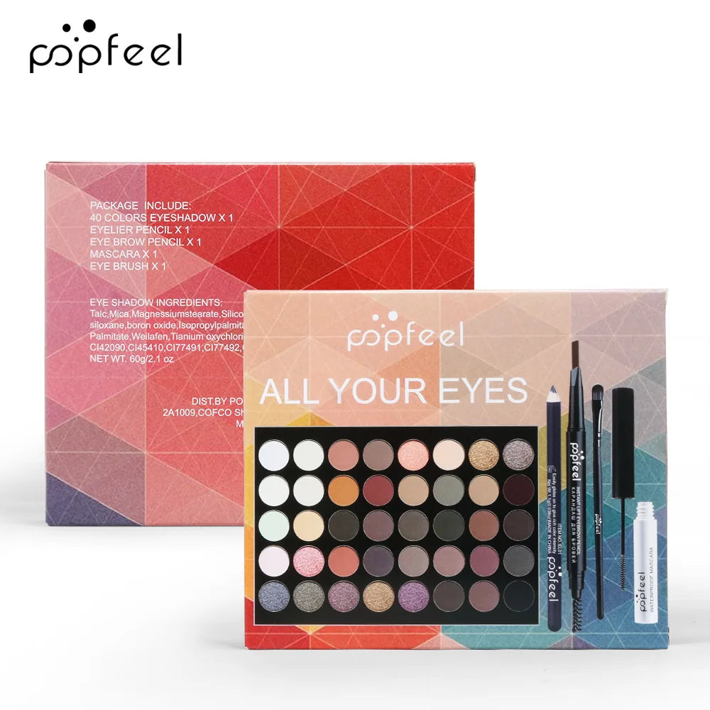All in One Makeup Kit Gift Set with Eyeshadow Palette Foundation Lip Gloss Blush Brushes Eyeline Mixed Color Paste Long lasting