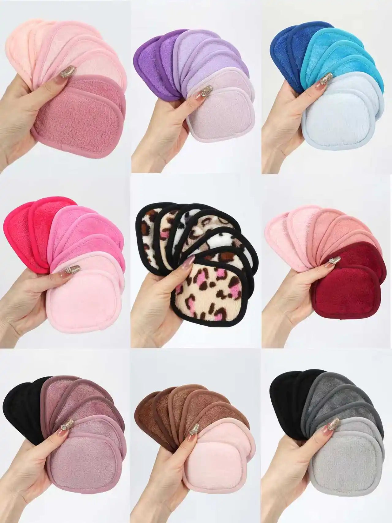810 Makeup Remover Wipes Gradient 7Pcs, Machine Washable, Reusable Makeup Remover Tools for All Skin Types