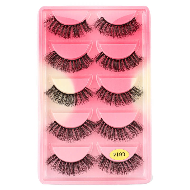 SHIDISHANGPIN 3/5/16 Pairs Natural Long False Eyelashes Dramatic Fluffy 3D Mink Lashes Wispy Wholesale Eye Lashes Thick Cils