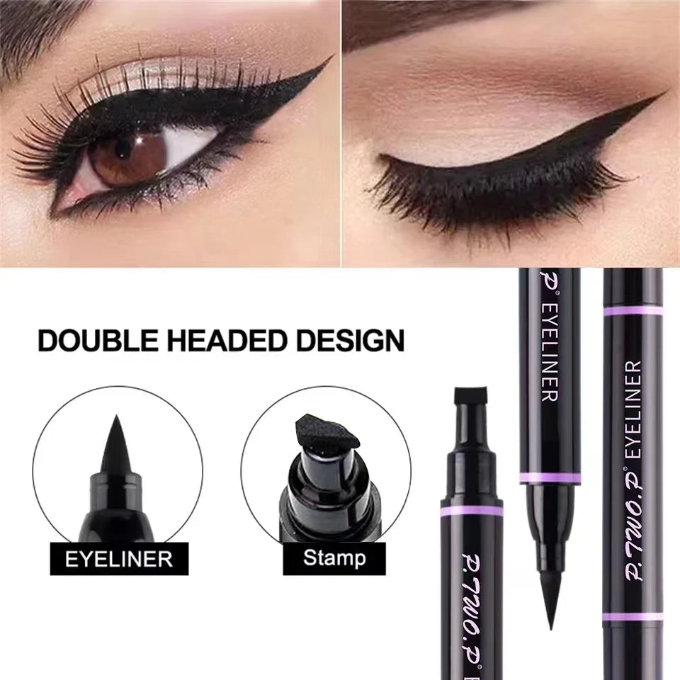 PTWOP 2-Piece Winged Eyeliner Stamp & Liquid Pencil - Black