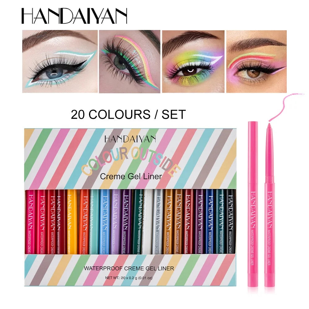 Colorful Waterproof Creme Eyeliner Pencil Set Smooth Gel Cream Long Lasting Professional Eye Makeup Professional Eyeliners Set