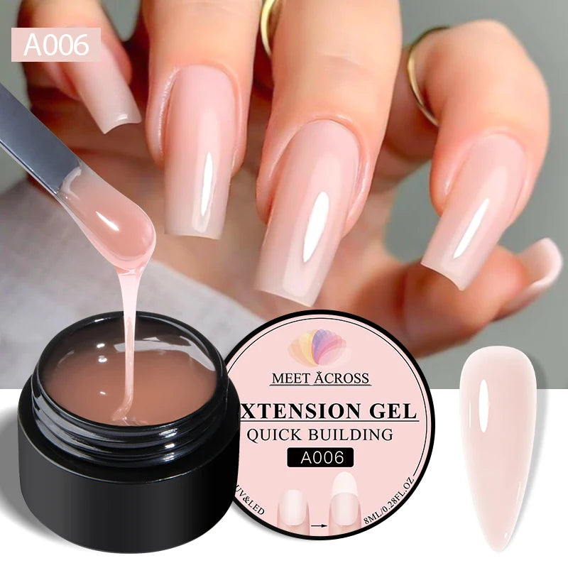Milky White Nail Extension Gel Clear Nude Building UV Gel For Nails Finger Extensions Form Tips French Nails Manicure Nail Art