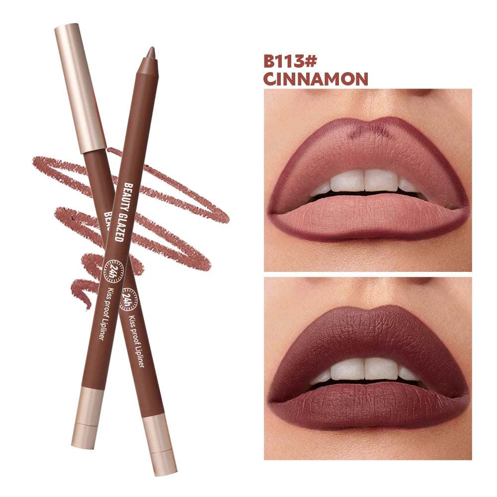 8 Colors Artist Palette Matte Velvet Lip Liner Pencil | Long-Lasting Waterproof, Non-Sticky Matte Finish, Precise Tip for Sharp