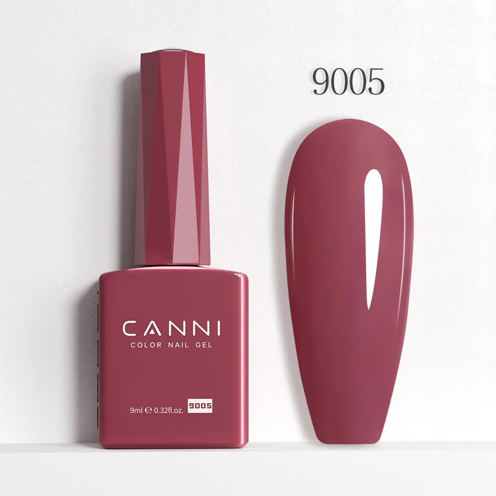 CANNI Hema Free Nail Gel Polish Fall Color Collection Semi Permanent Diamong Long Wear Top Coat Red Gorgeous JellyNude Color 9ml