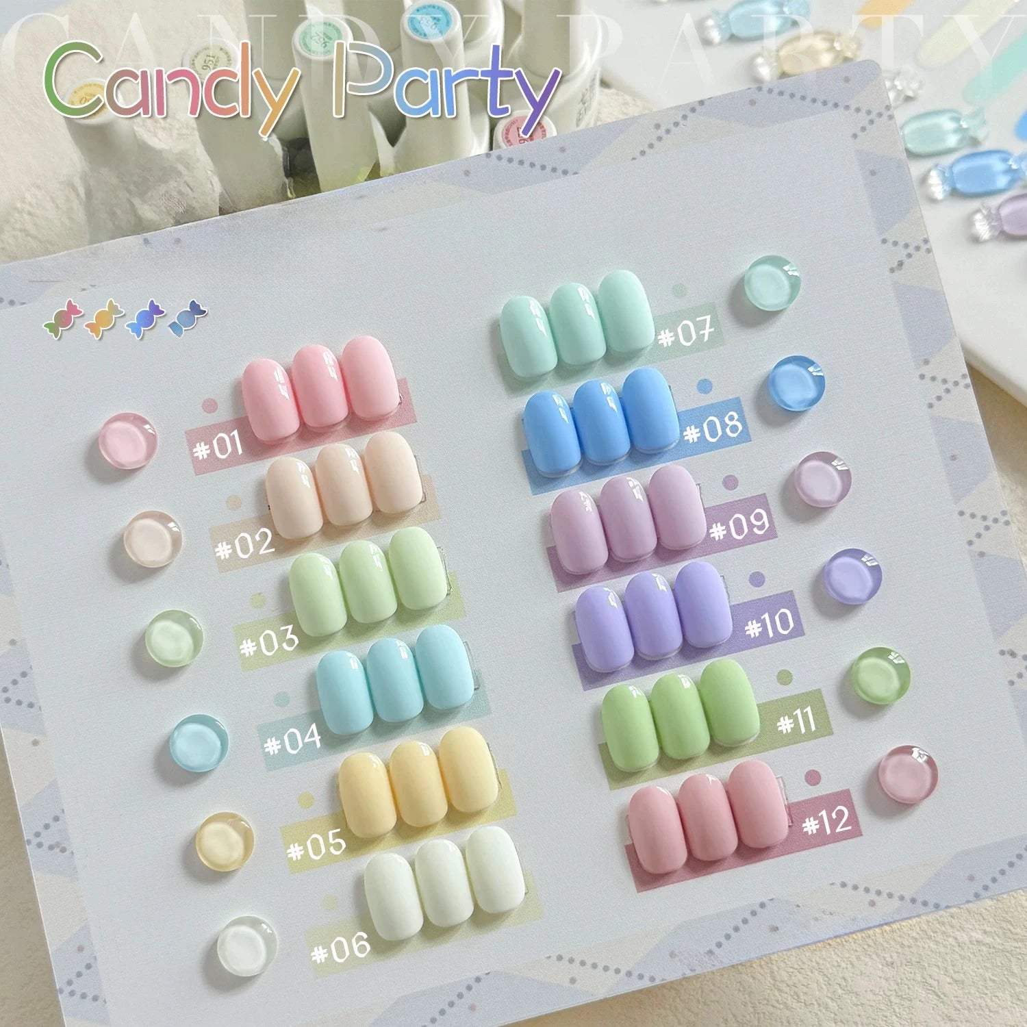 MIANEL 12ML 1-6PCS 2026 New Release Jelly Dopamine Candy Gel Nail Polish - Multi-Color Nude Sheer Finish Bestseller