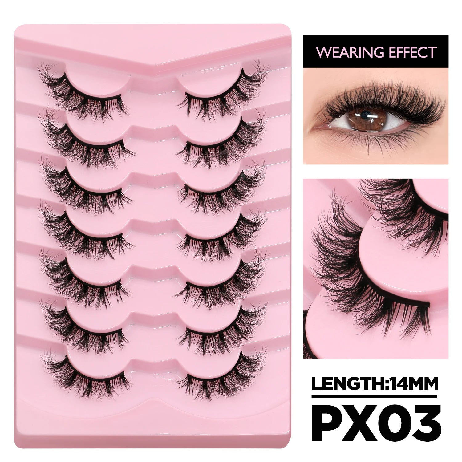Cat Eyelashes Fluffy 3D Mink Eyelashes Natural Look False Lashes for Daily Party Wedding Lightweigh Reusable Makeup