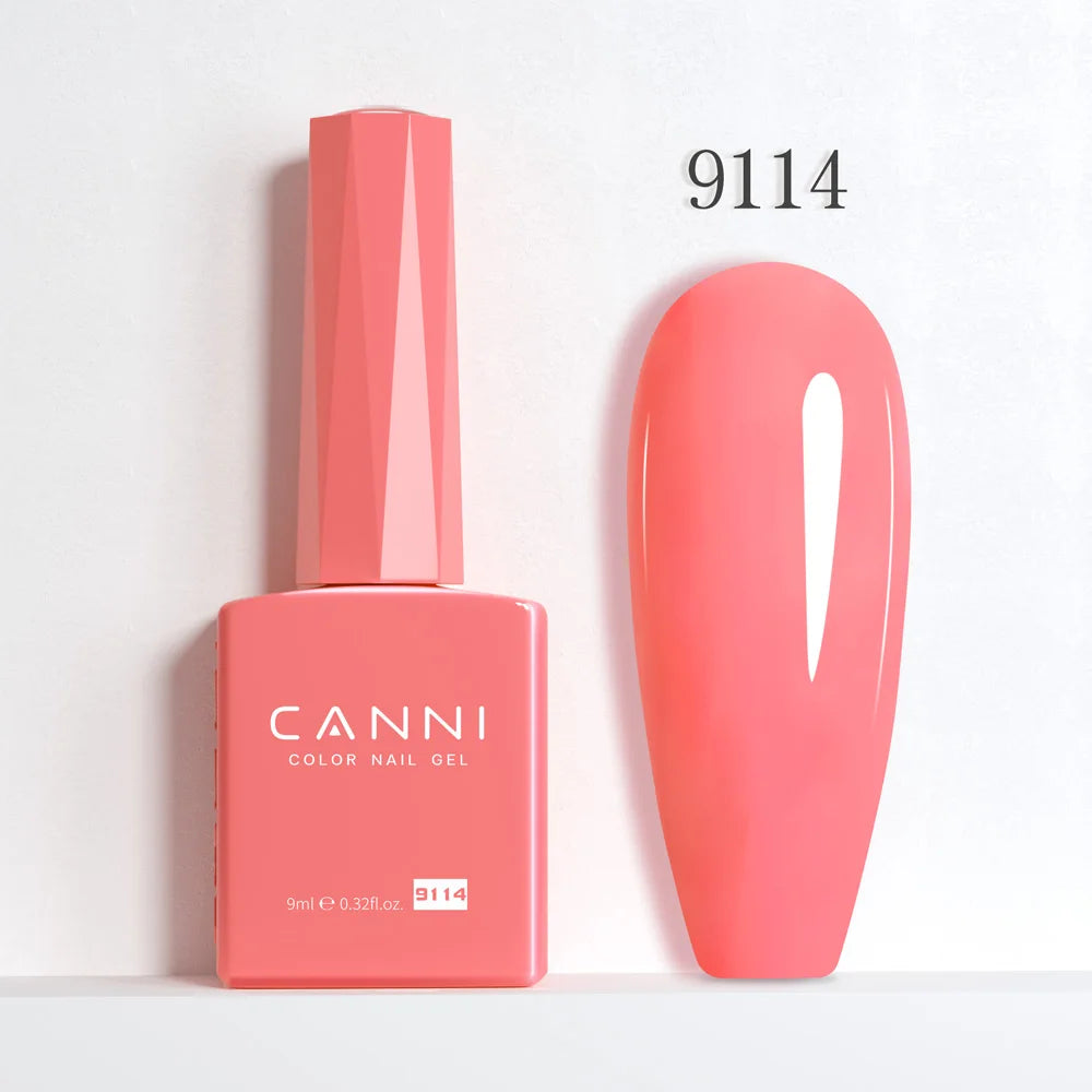 CANNI Hema Free Nail Gel Polish Fall Color Collection Semi Permanent Diamong Long Wear Top Coat Red Gorgeous JellyNude Color 9ml