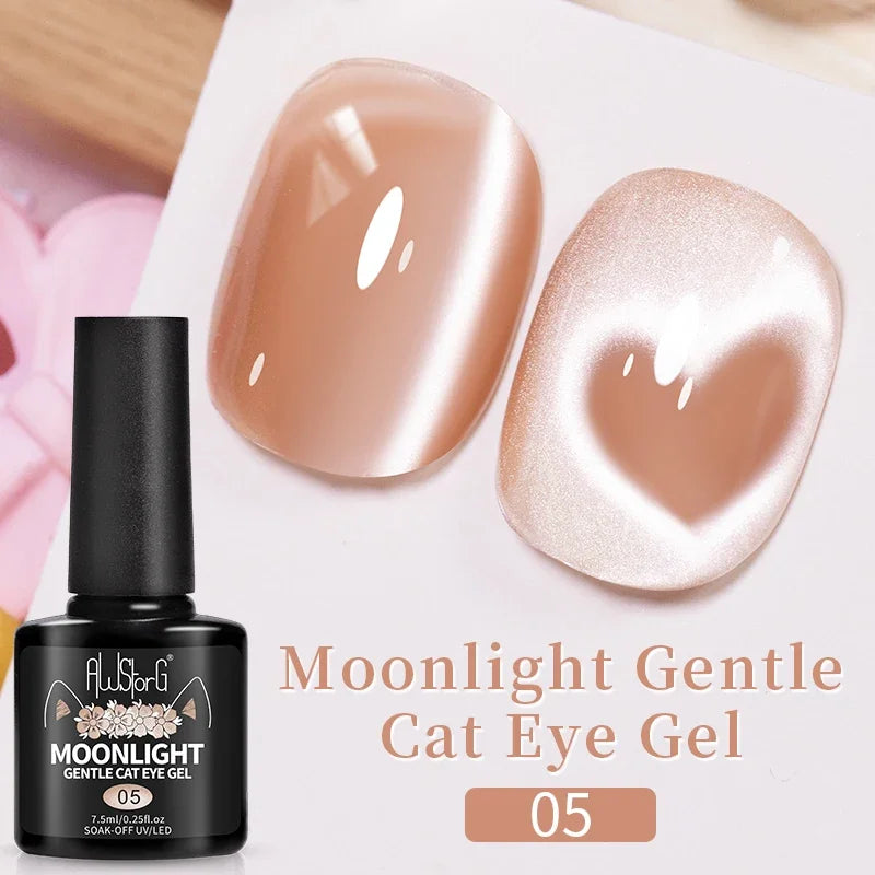 AWStorG 7.5ml Crimson Velvet Cat Eye Magnetic Gel Nail Polish Shiny Ruby Red Cat Eye Gel Soak Off UV Semi-Permanent Nail Art