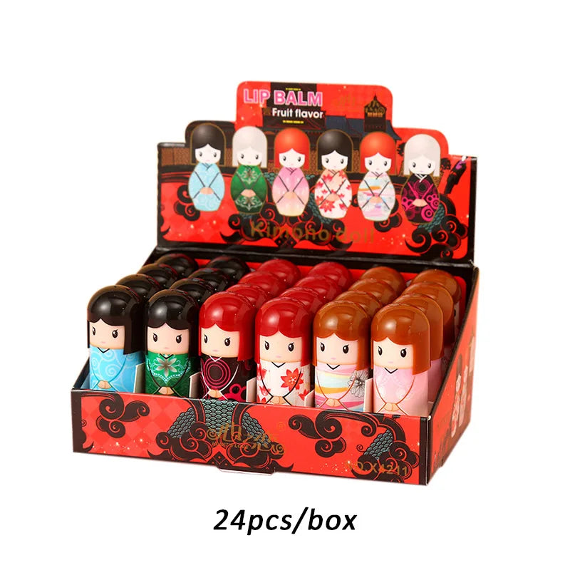 24Pcs Cute Bear Lip Balm Clear Fruit Flavored Moisturizing Lipstick Lip Balm Kids Lips Care Party Birthday Gifts