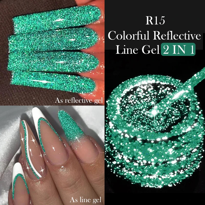 LILYCUTE 5ml Super Bright Metallic Painting Liner Gel Nail Polish UV LED Painting Gel Nail Art Drawing Stripe Pull Line UV Gel