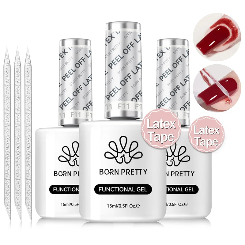 BORN PRETTY 15ml Peel Off Nail Latex Tape Gel Nail Polish Anti-freezing Quick Dry No Need for Curing Nails Finger Protector Tool