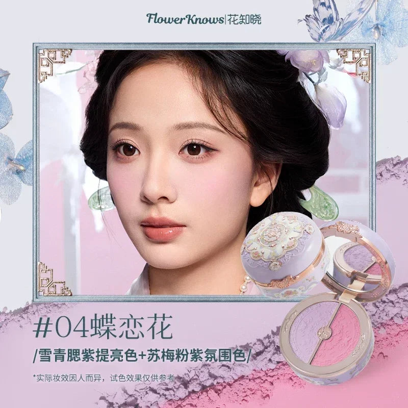Flower Knows Blusher Butterfly Cloud Collar Collection Rouge Box Duo Blush For Dark Skin Peach Makeup For Cheeks Matte Finish
