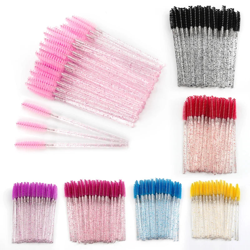5/50 Pcs Eye Lash Brushes Eyebrow Brush False Eyelashes Extension Tools Mascara Wands Applicator Spoolers Lashes Cosmetic Tool