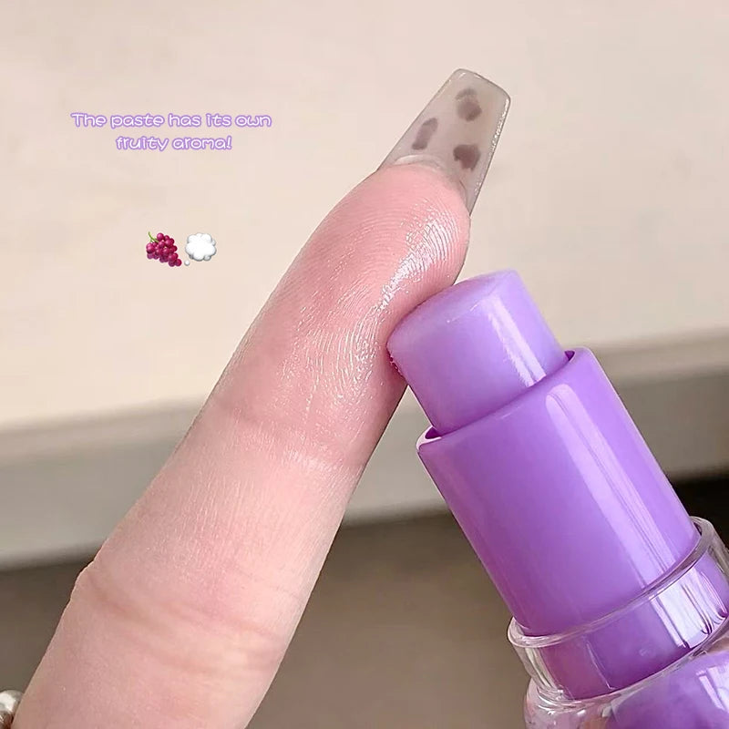 Gege Bear Fruit-Flavored Lip Balm Hydrating Cute Keychain Pendant Lipstick Long Lasting Moisturizing Reduce Lip Lines&Lip Base
