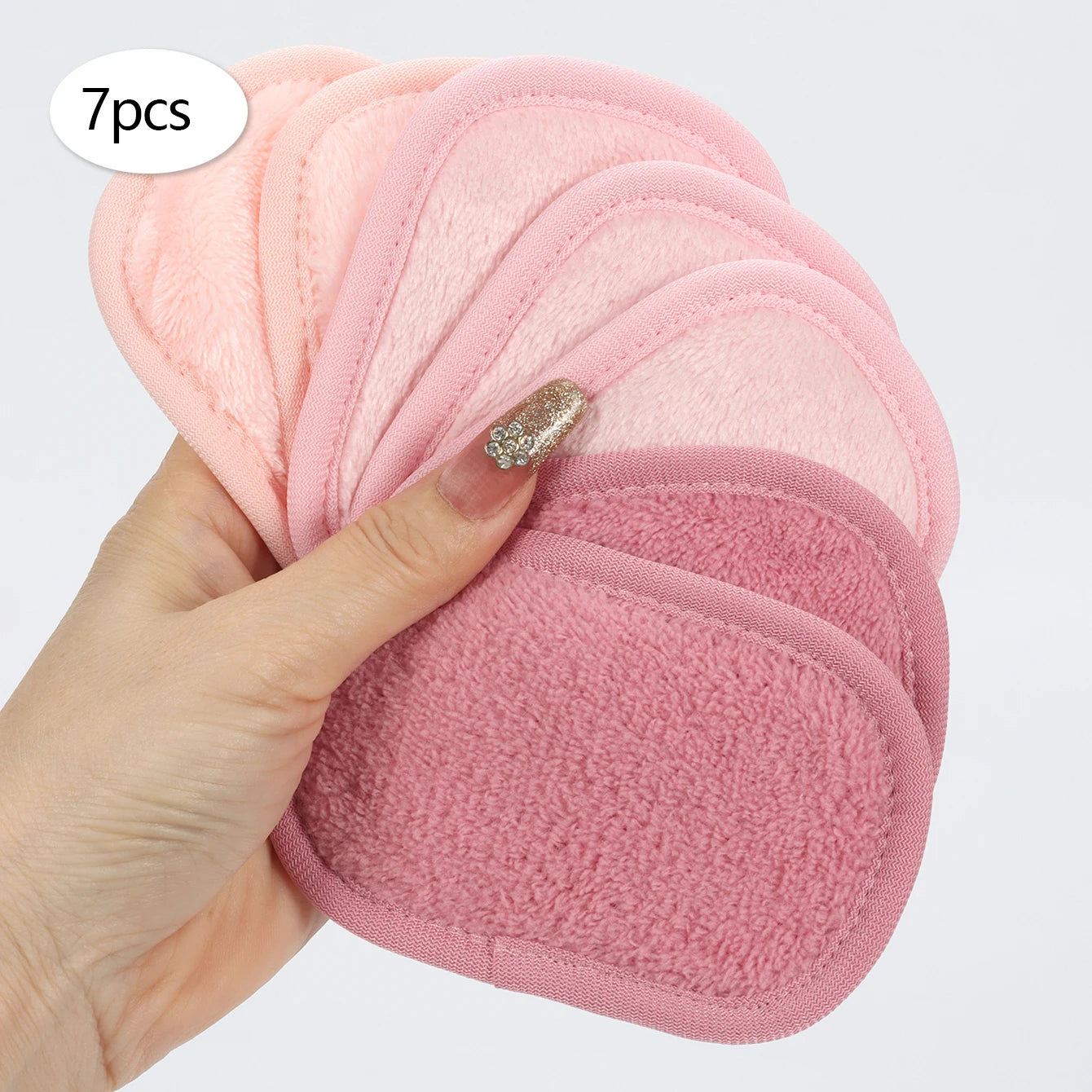 810 Makeup Remover Wipes Gradient 7Pcs, Machine Washable, Reusable Makeup Remover Tools for All Skin Types