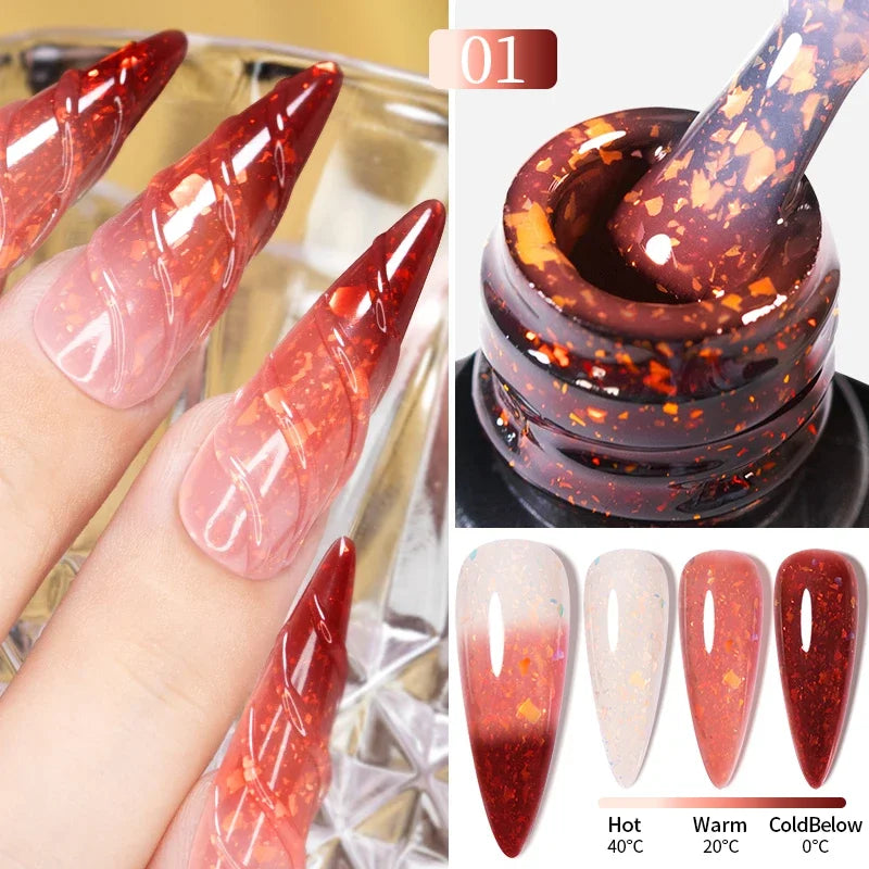 PUENTE 7.5ML Nude Shade Ceramic Cat Eye Gel Nail Polish Shiny Moonlight Cat Eye Gel Soak Off UV Semi-Permanent Nail Art Varnish