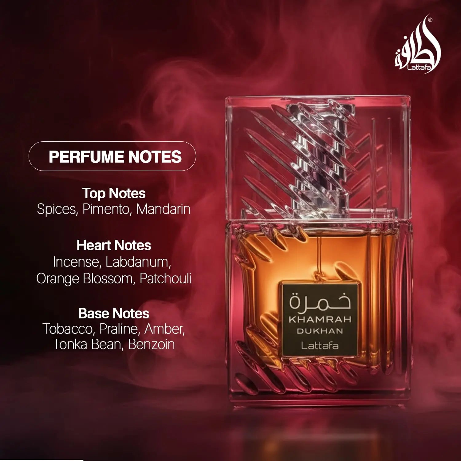 Lattafa Khamrah Dukhan Unisex Eau de Toilette Spray, 3.4 oz/100 ml