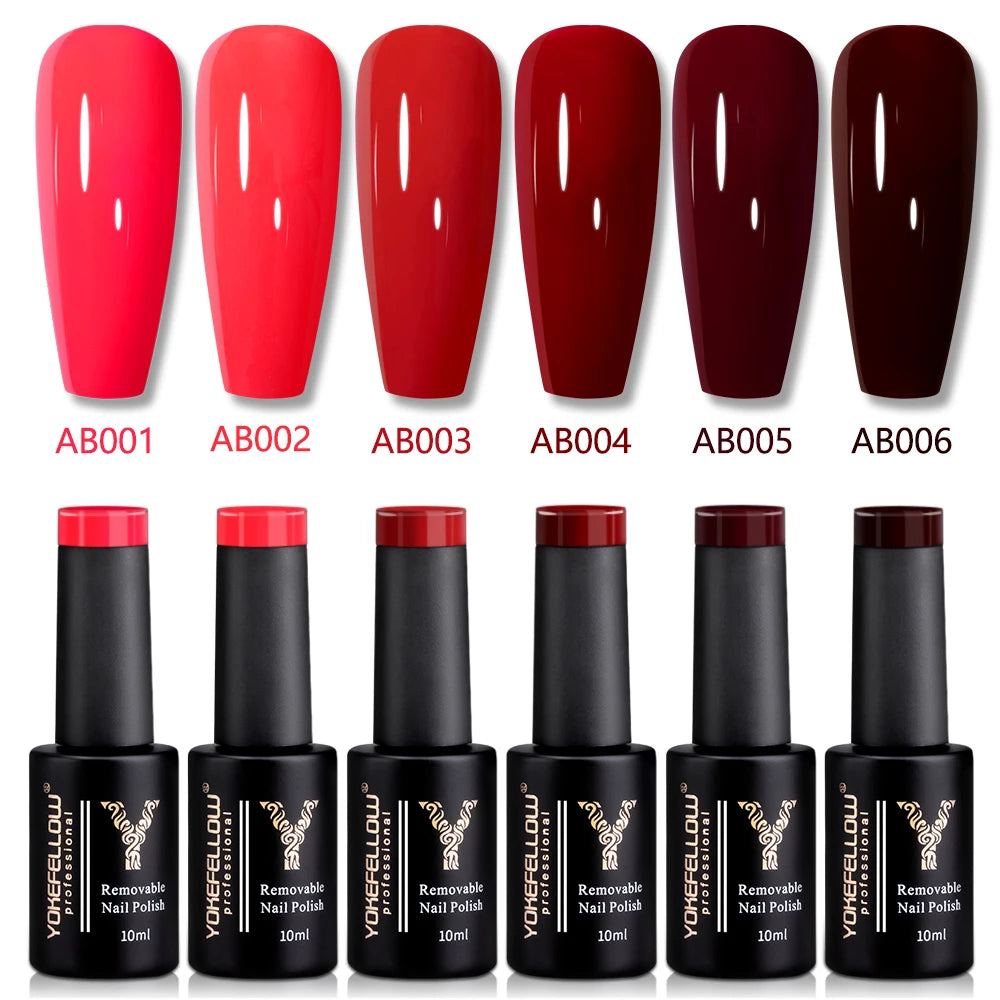 YOKEFELLOW 2022 New Color 10ML Nail Gel Polish Semi Permanent Gel Varnish Base Top Coat 122 Soak Off Colors Organic Nail Varnish