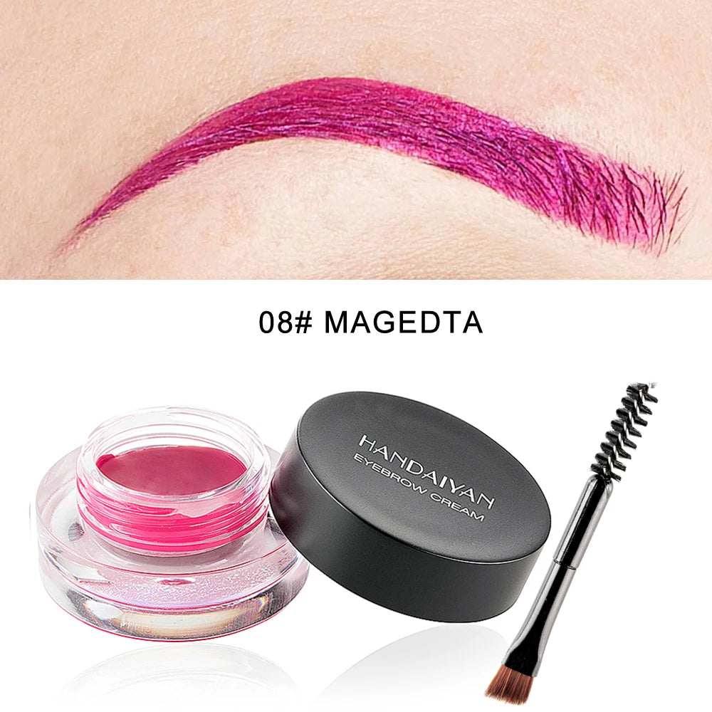 HANDAIYAN Colorful Eyebrow Cream Gel High Pigment Brows Tint Waterproof Long lasting Eye Brow Dye With Brushes Decorate Cosmetic