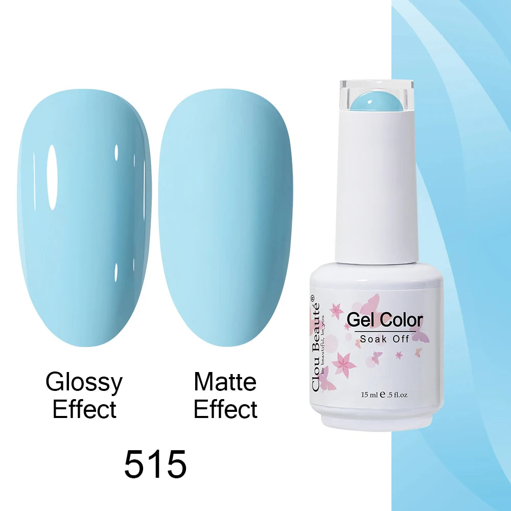 Clou Beaute Royal Blue Color Winter Trendy Semi Permanent Nail Art Manicure Varnishes Gel Nail Polish Hybrid Base Gel Top Coat